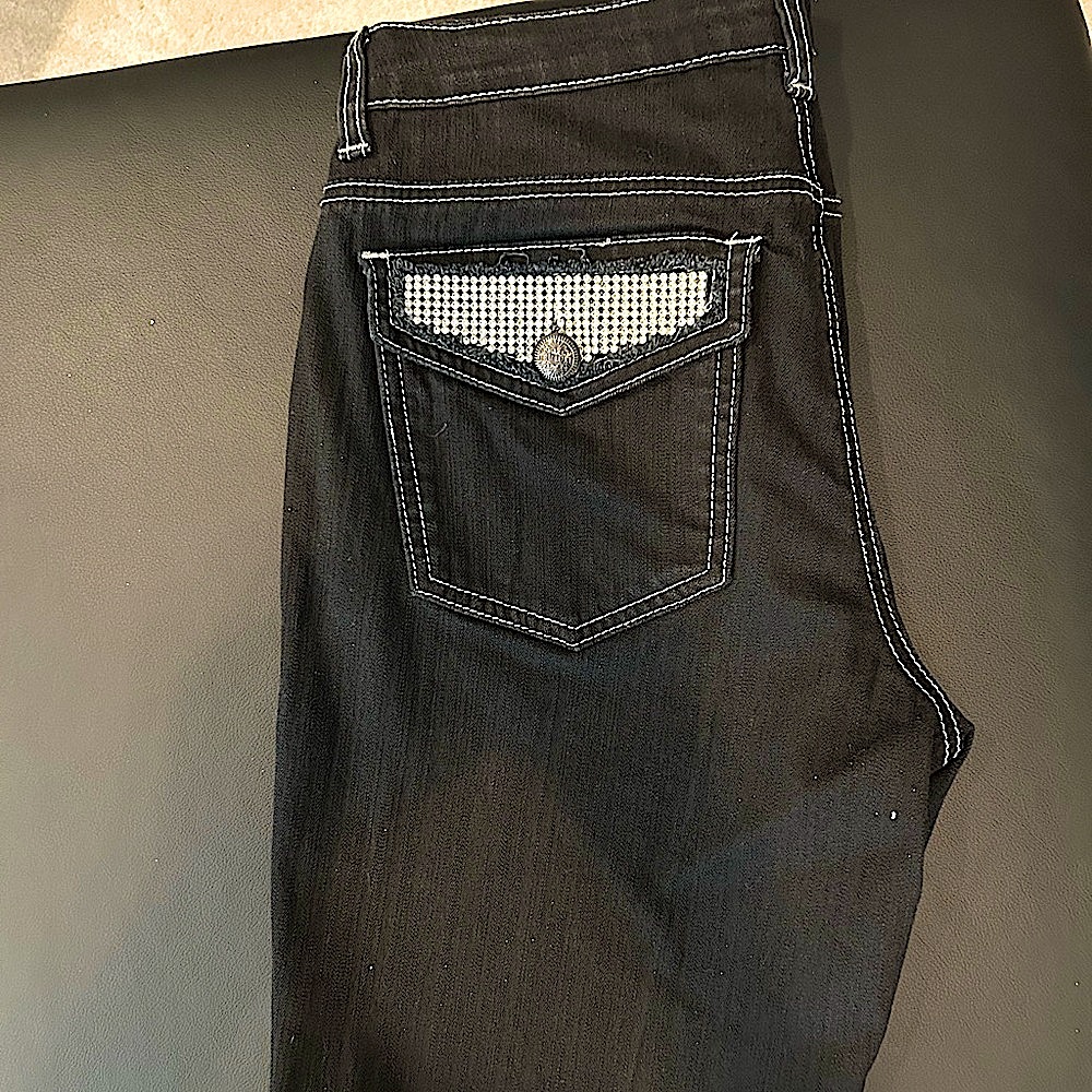 NWOT-Luxe Nation Black Denim Shorts.  Embellished withCrystal Rhinestone Accents